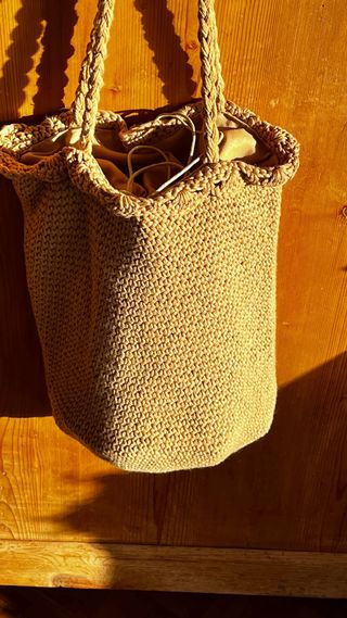 Borsa uncinetto beige