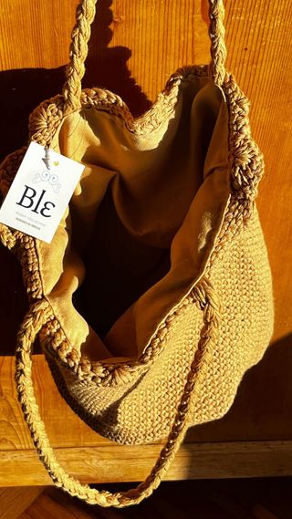 Borsa uncinetto beige