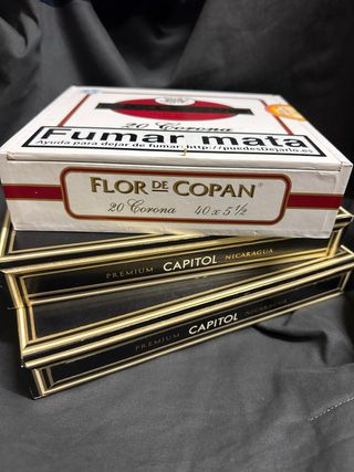 Scatole vuote di sigari Flor de Copan e Capitol