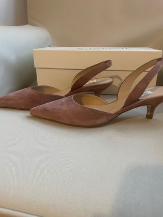 Zapatos LK Bennett London Tacon Bajo Beige/Rosa