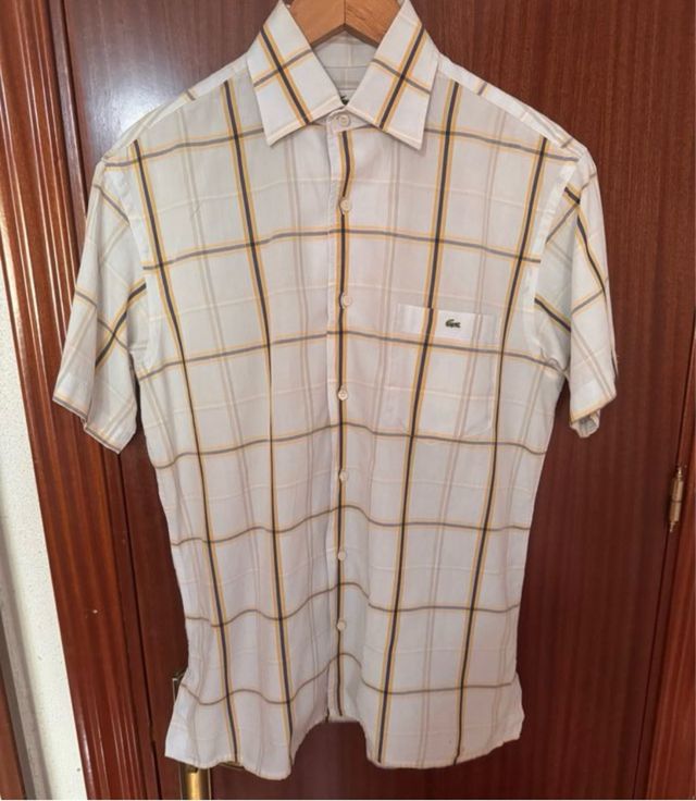 Camisa Lacoste Manga Corta Cuadros