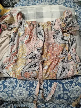 Blusa Estampada Hombros Descubiertos