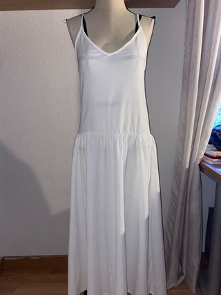Vestido largo blanco Mango