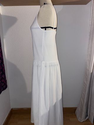 Vestido largo blanco Mango