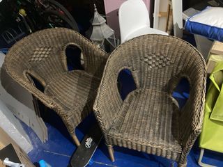Sillones de bambú y mimbre (2 unidades)