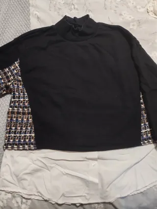 Sudadera Salsa Negra con Camisa Blanca