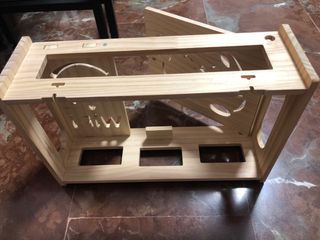 Caja guarda cables WiFi madera gato