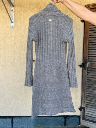 Maglione tortora con scollo a cascata