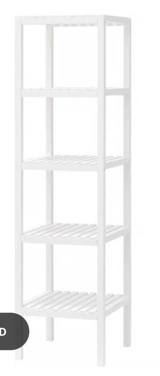 Estantería blanca 5 baldas baño MUSKAN