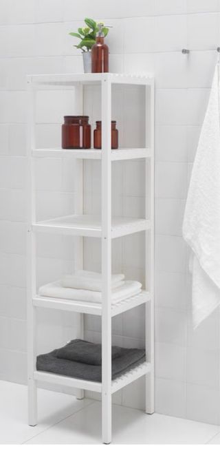 Estantería blanca 5 baldas baño MUSKAN
