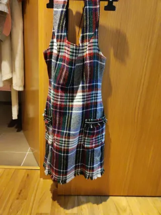 Vestido cuadros Zara TRF con forro interior 