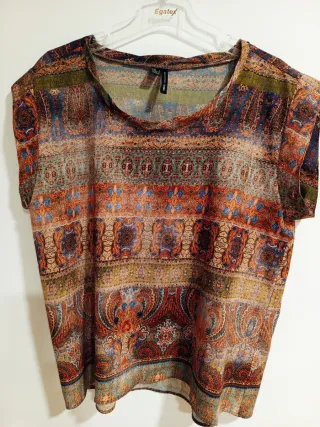Blusa Mango Talla M Estampada