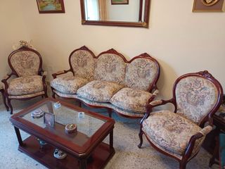 Conjunto de salón vintage: sofá y 2 sillones