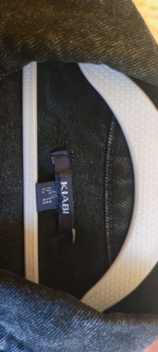 Cazadora vaquera negra mujer Kiabi Talla XS