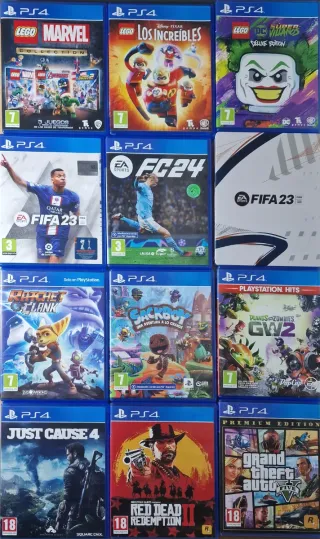 Pack PS4 + 4 Juegos + 2 Mandos Originales