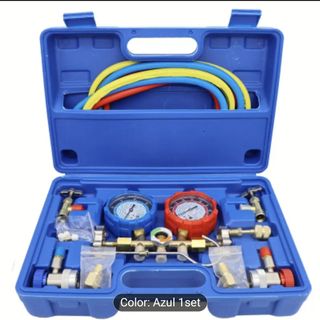 Kit Carga Refrigerante Manómetros Mangueras