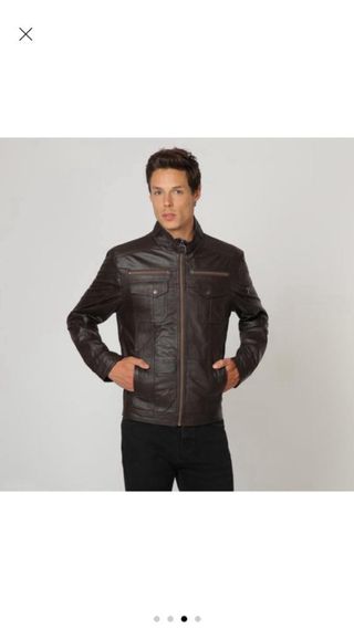 Chaqueta Cuero Hombre Isaco Talla 52 Nueva