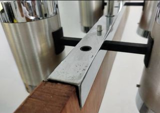 Lámpara Estiluz techo madera y cromo