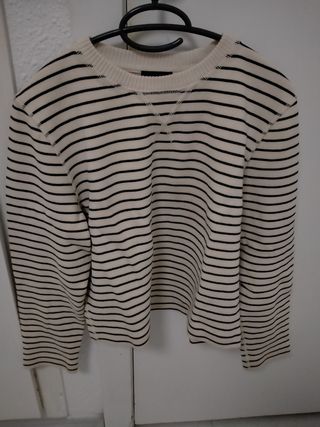 Jersey Massimo Dutti Rayas Beige/Negro