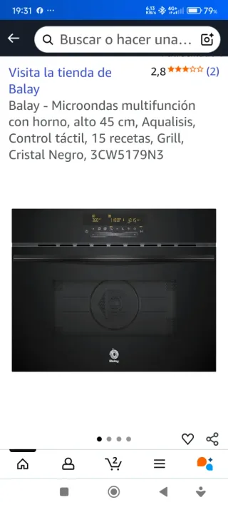 Horno Microondas Balay 45cm Display Roto