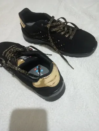 Sapato de Proteção Feminino Sixton Preto Dourado