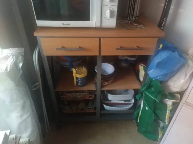 Mesa organizador ruedas frutas verduras