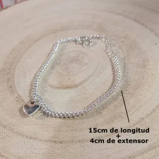 Pulsera Corazón Plata 925