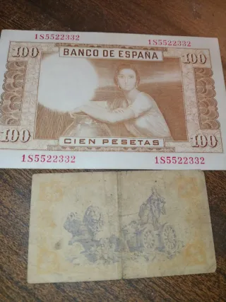 2 Billetes Pesetas España 1937 y 1953