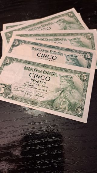 5 Billetes 500 Pesetas Banco de España