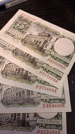 5 Billetes 500 Pesetas Banco de España