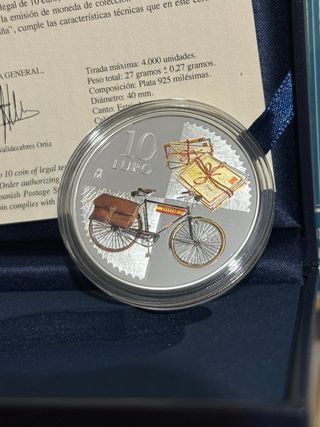 Moneda 10€ Plata España 2025 sello postal