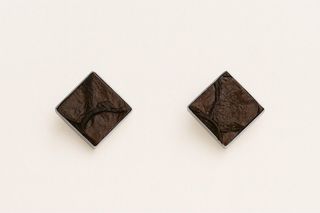 Pendientes artesanales rombo marrón