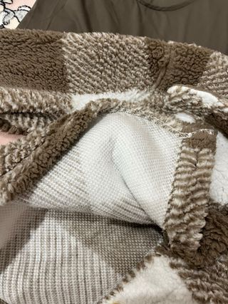 Chaqueta corta cuadros marrón y blanco