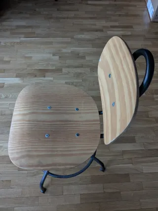 Tres Sillas KULLABERG IKEA de Madera Pino y Metal.