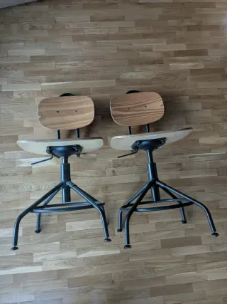 Tres Sillas KULLABERG IKEA de Madera Pino y Metal.
