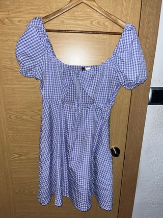 Vestido H&M cuadros morado