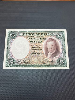 Billete 25 Pesetas Banco de España 1931