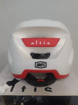 Casco Bicicleta 100% MTB Blanco/Rojo