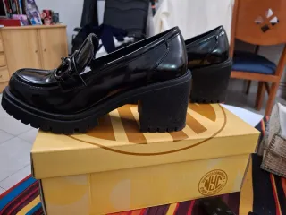 Mocasines tacón plataforma NYC negro 38