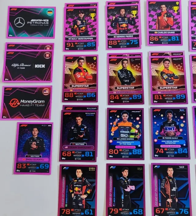 36 Cartas Topps Turbo Attax 2023 Pink Paralel