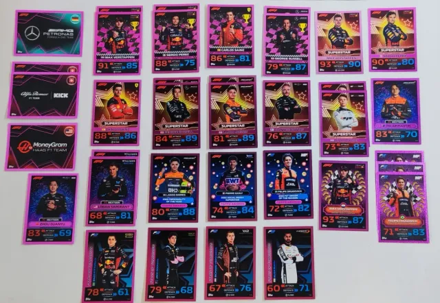 36 Cartas Topps Turbo Attax 2023 Pink Paralel