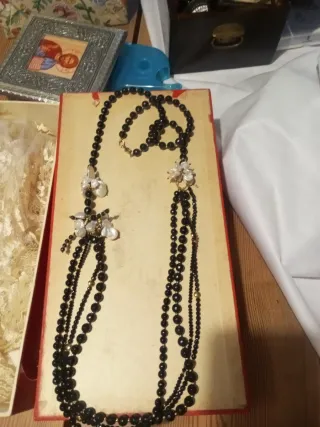 Collar largo perlas naturales y cristal