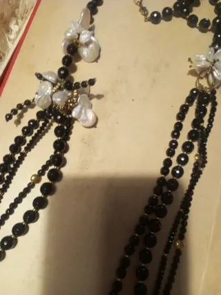 Collar largo perlas naturales y cristal