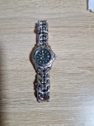 TAG Heuer Reloj de Pila Verde y Plateado