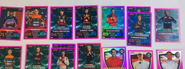 16 Cartas Topps Turbo Attax 2023 Pink Paralel