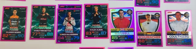 16 Cartas Topps Turbo Attax 2023 Pink Paralel