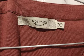 Vestido Nice Things granate bordado verde