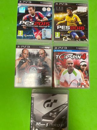 Lote 5 Juegos PS3: PES, MMA, Top Spin, GT