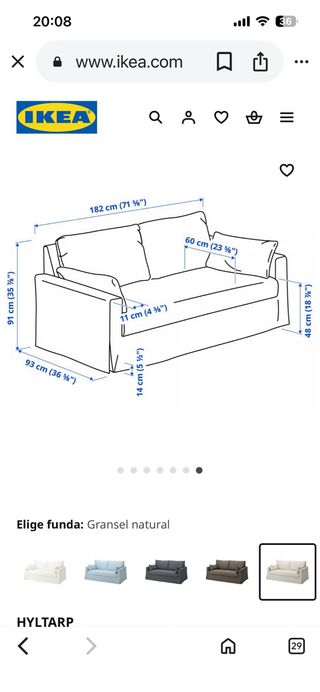 Sofá  2 Plazas Ikea Blanco