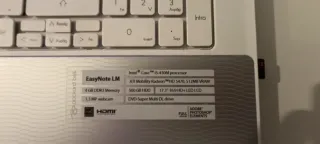 Packard Bell Ordenador Portátil Blanco/Plateado